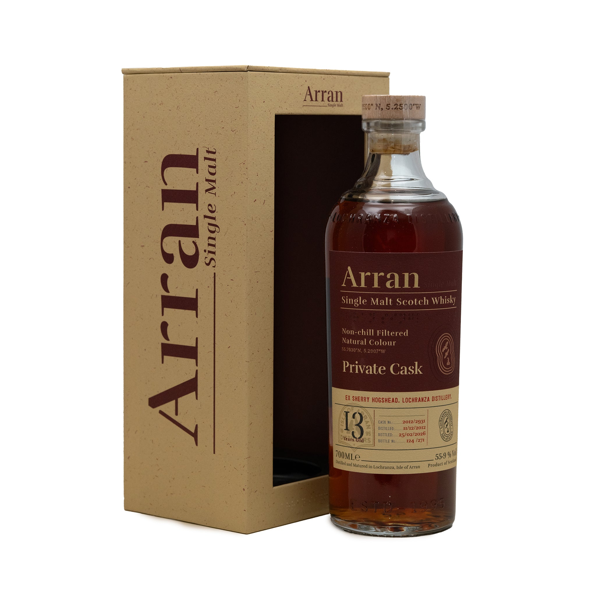 Arran ウイスキー 13年 PRIVATE CASK 数量限定品 2020年 Arran 13 Year Old Ex Sherry Hogshead Single Cask 2012/2931 55.9