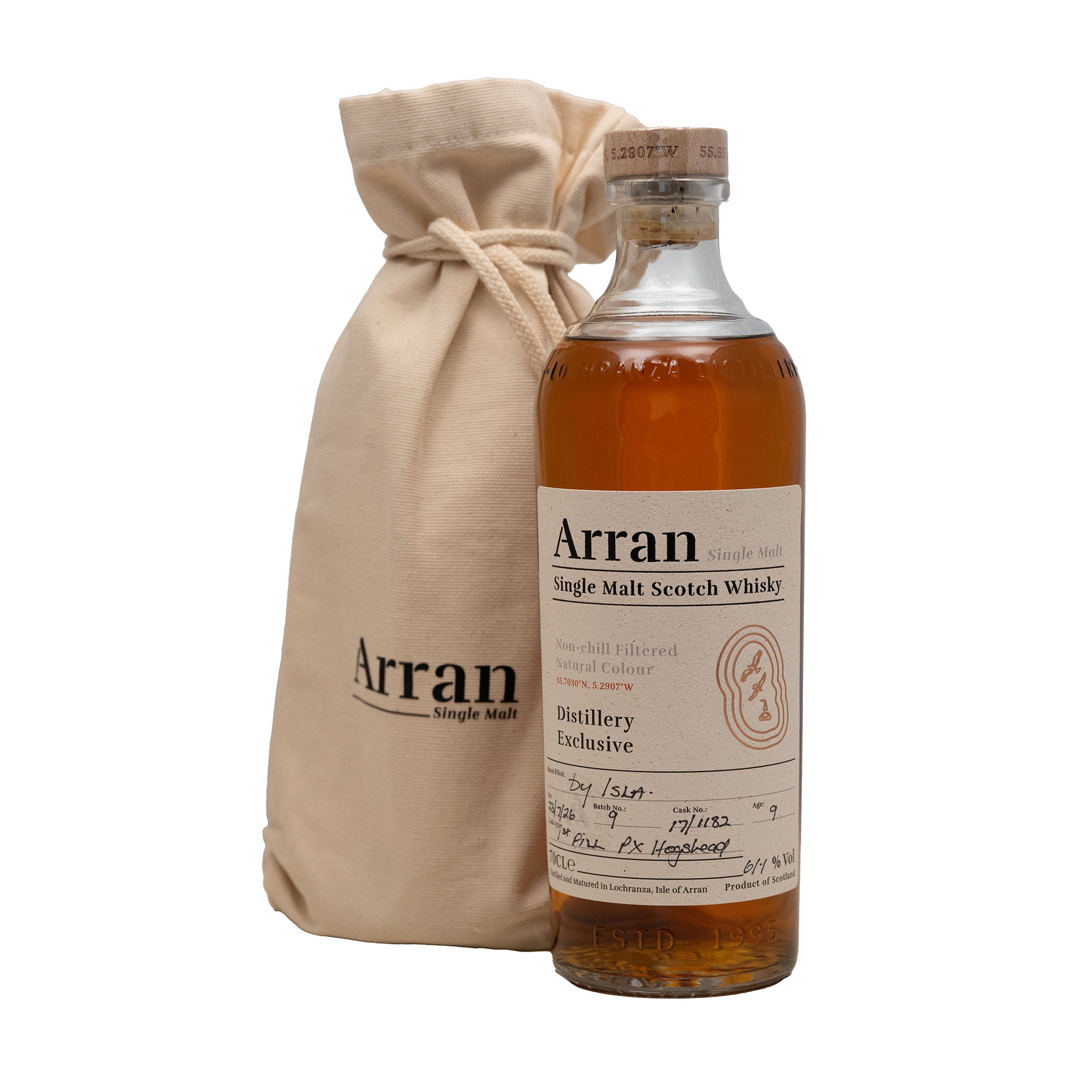 Arran 9 Year Old Hand Filled Single PX Cask #17/1182 61.1
