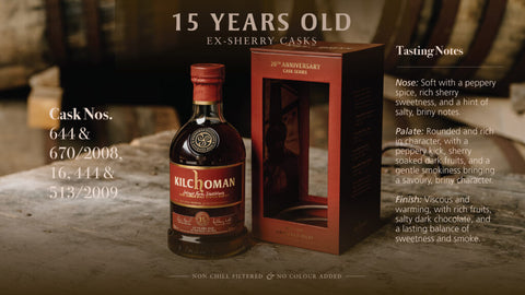 Kilchoman 15 Years Old Matured in Ex-Sherry Butts 20th Anniversary Release 52.7%