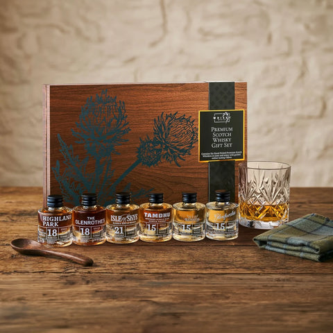 Premium Scotch Whisky Tasting Set – 6 Well Aged Miniature Scotch Whiskies