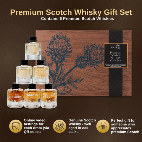 Premium Scotch Whisky Tasting Set – 6 Well Aged Miniature Scotch Whiskies